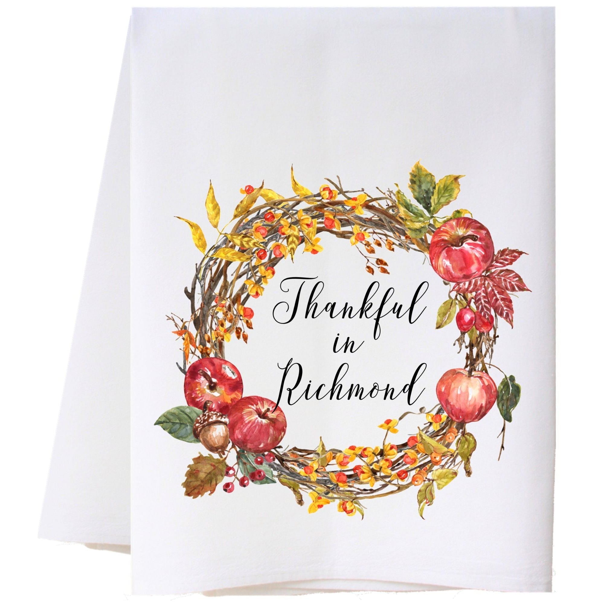 Thanksgiving Wreath Flour Sack Towel