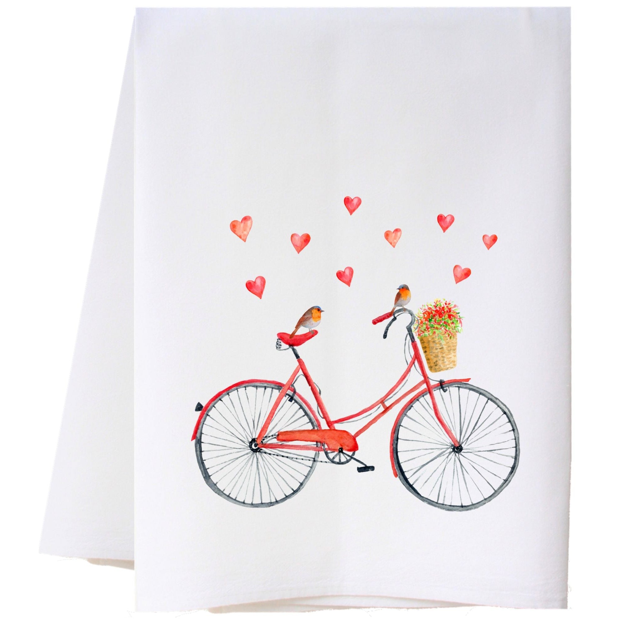 Valentine Bike Flour Sack Towel