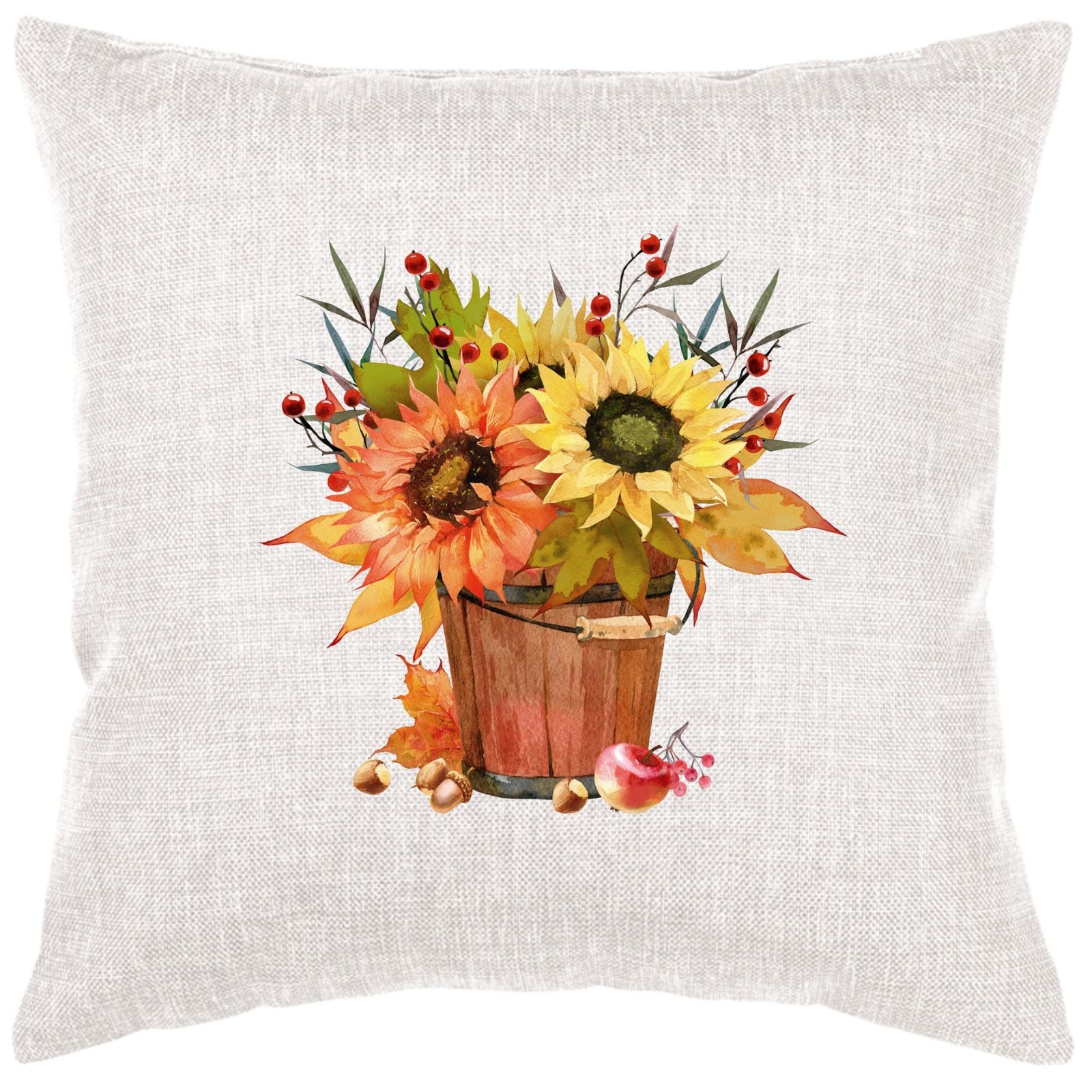 Autumn Floral Pail Pillow Cover
