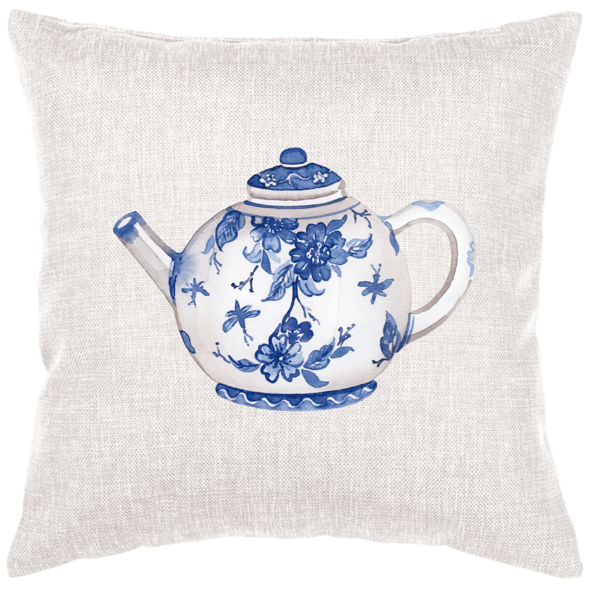 Blue And White Teapot Down Pillow