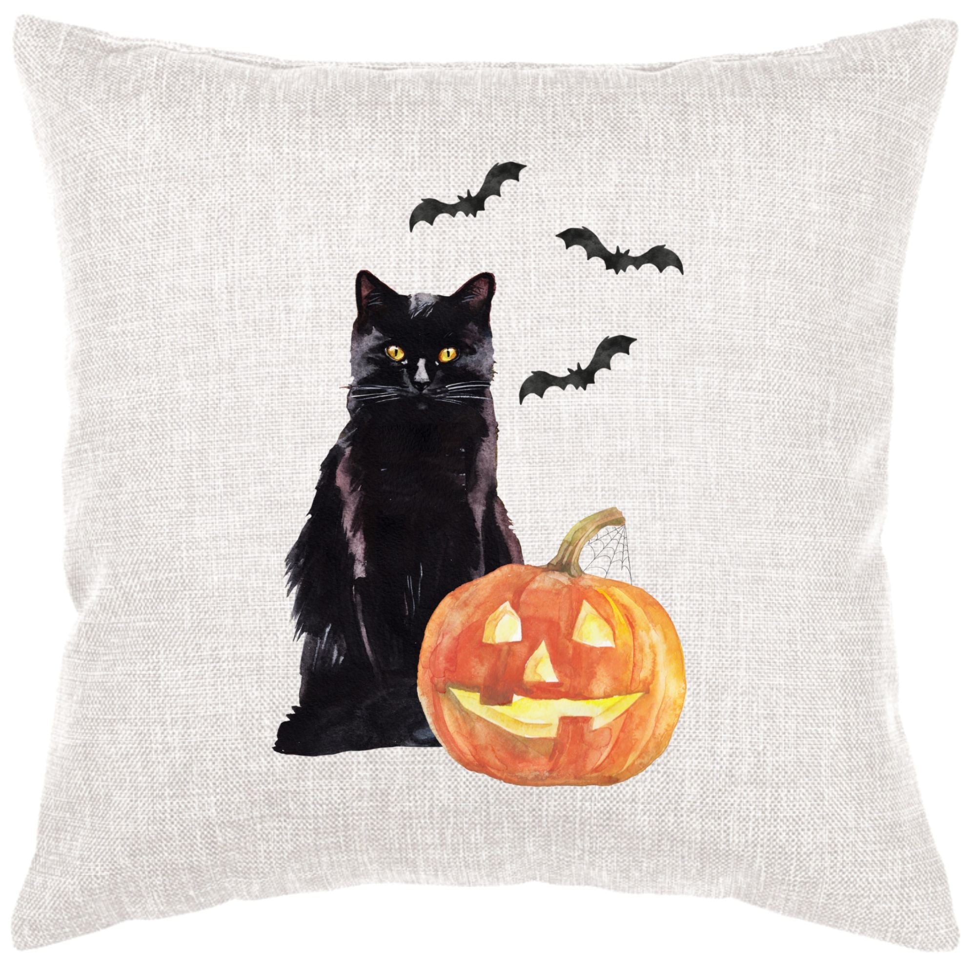 Cat And Jack O Lantern Down Pillow