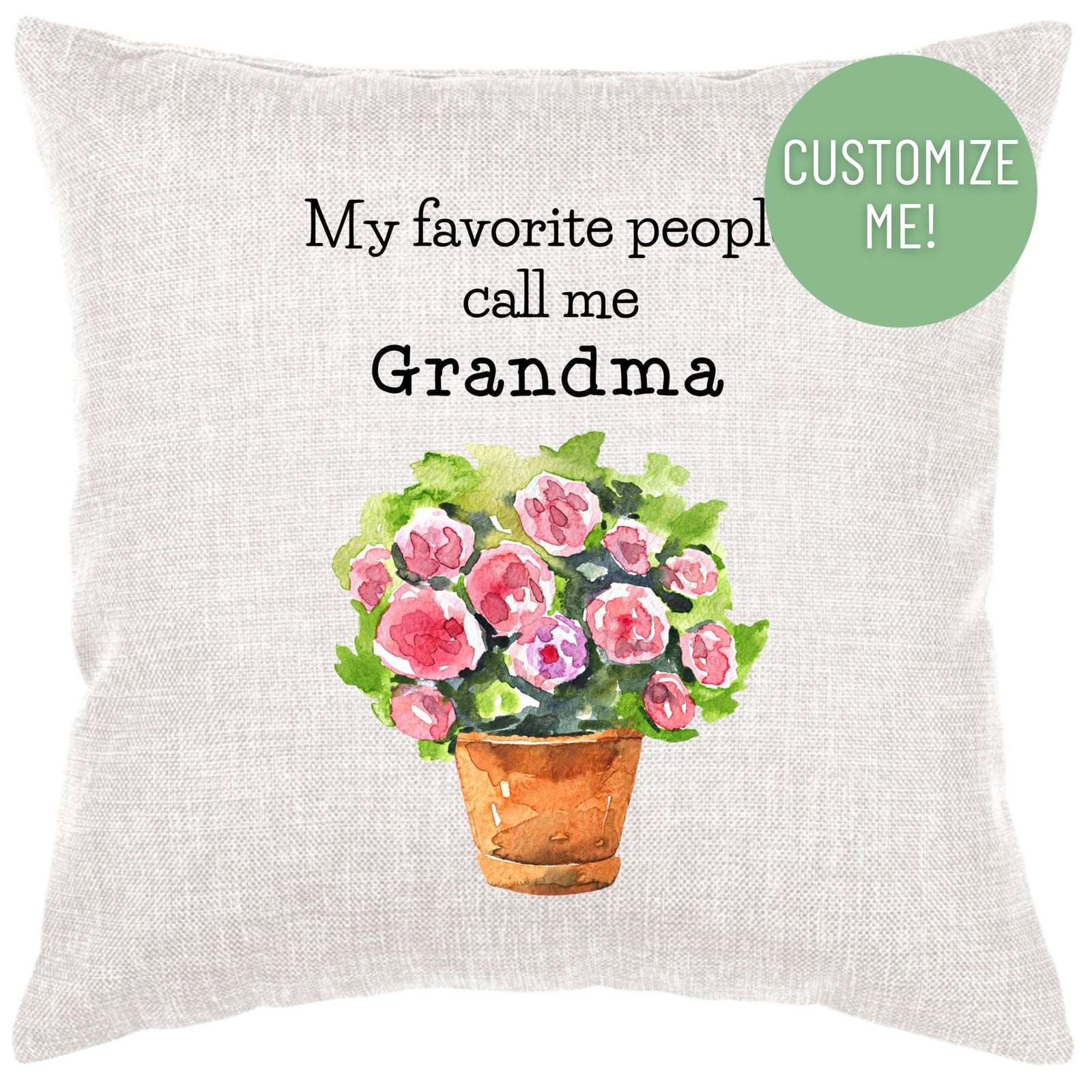 Favorite People Flower Pot Pillow Cover