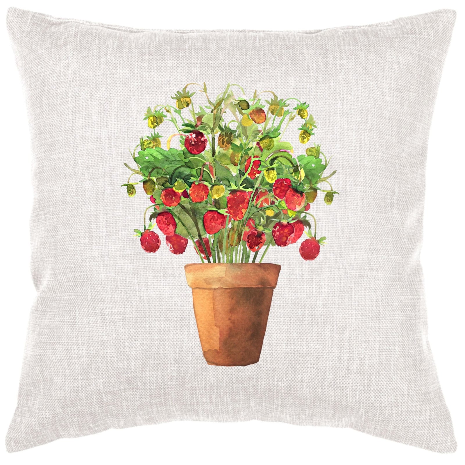 Raspberry Planter Pillow Cover