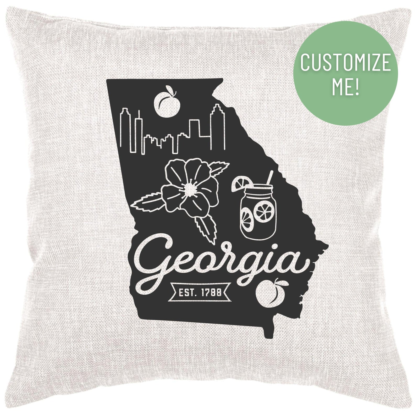 State Icons Pillow Cover