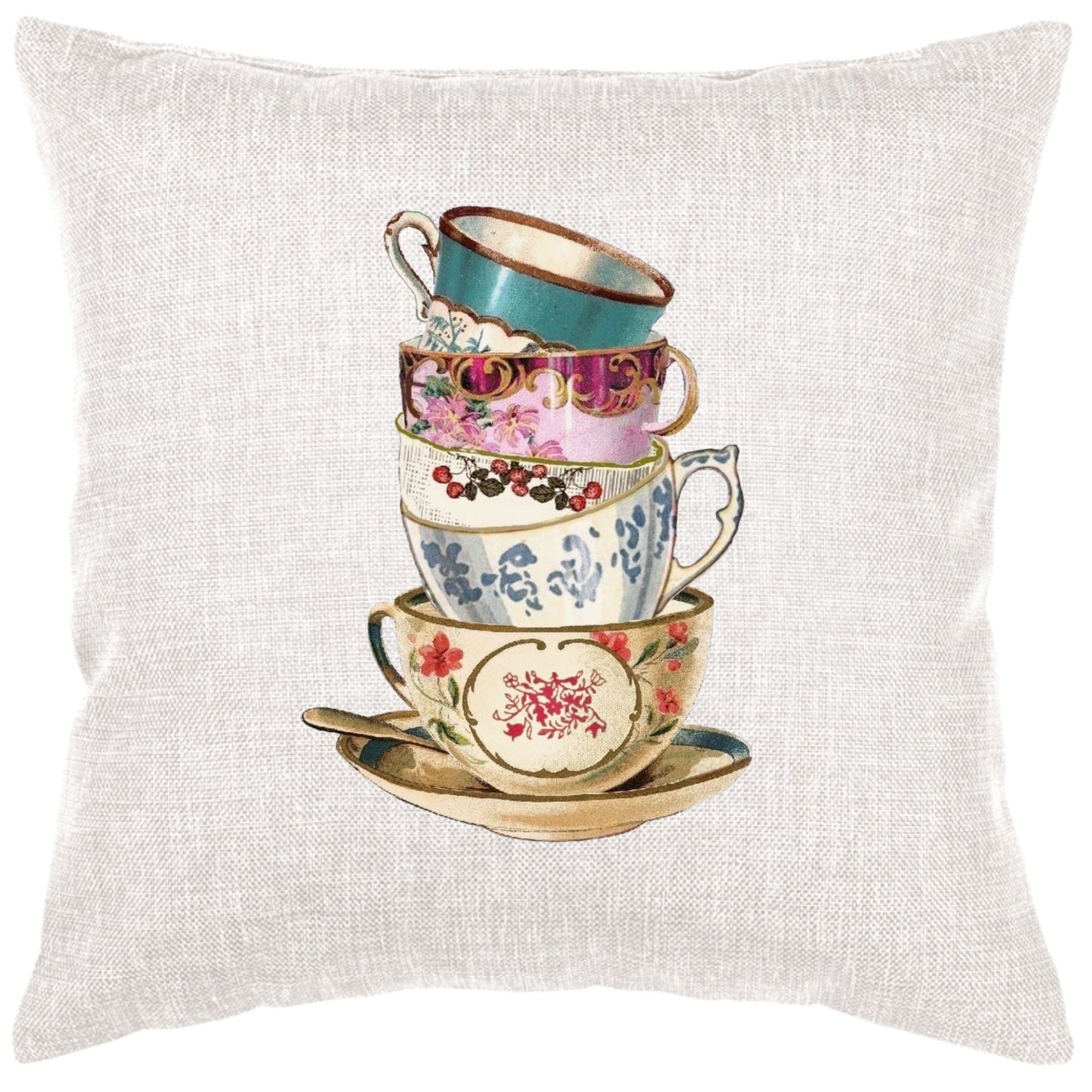 Tea Cup Tower Down Pillow