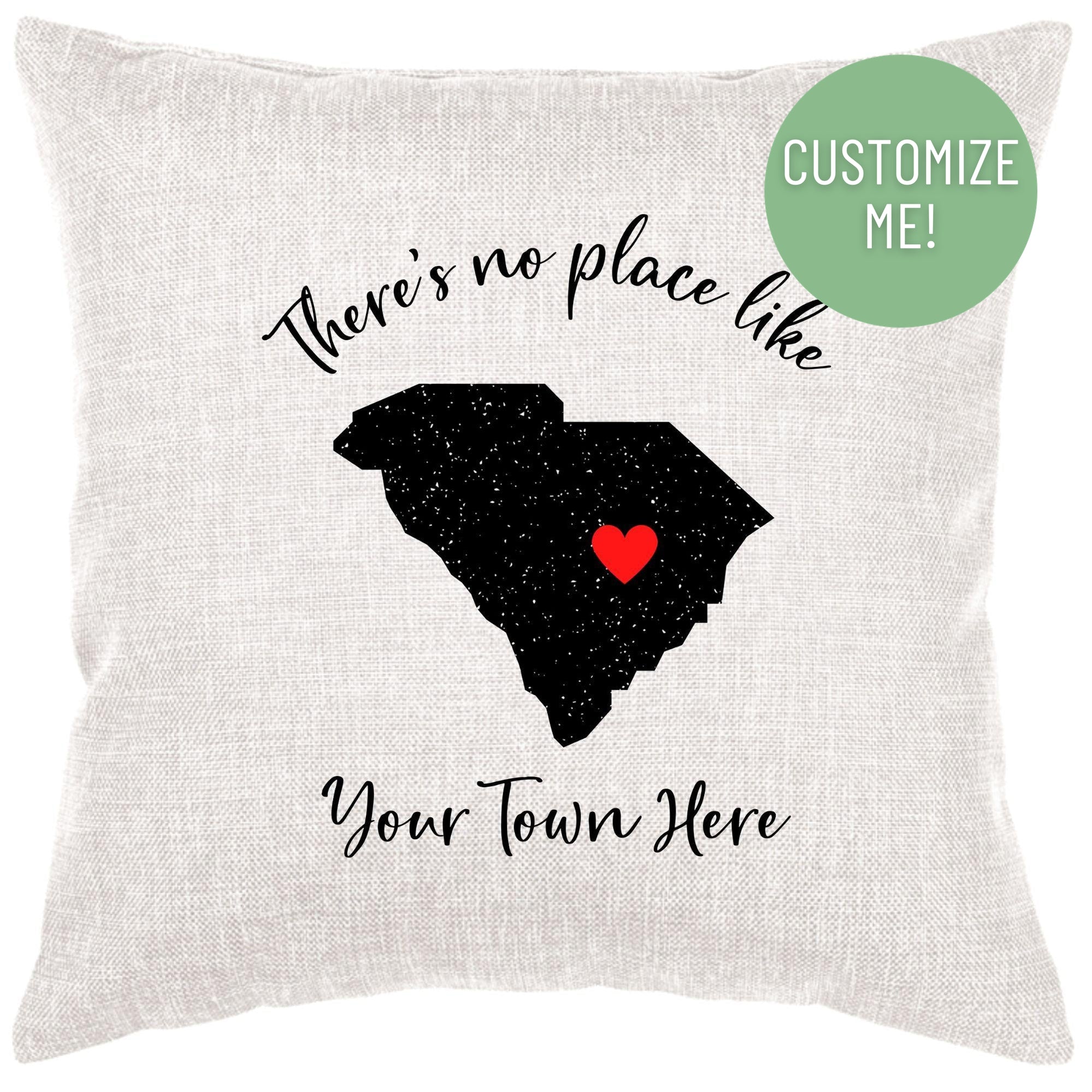 There's No Place Like State Heart Down Pillow