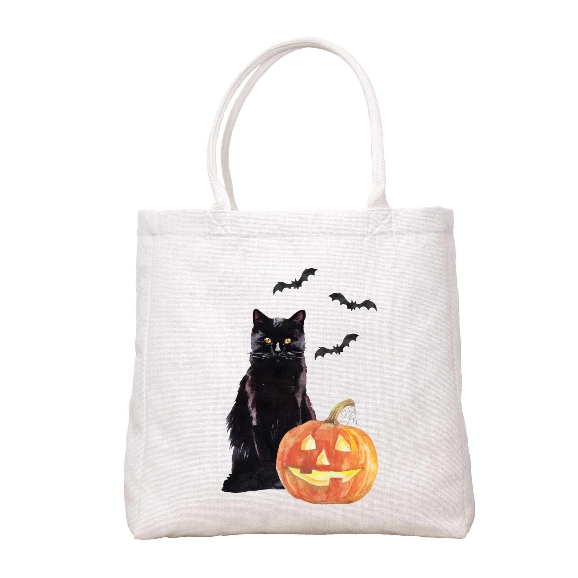 Cat And Jack O Lantern Tote Bag