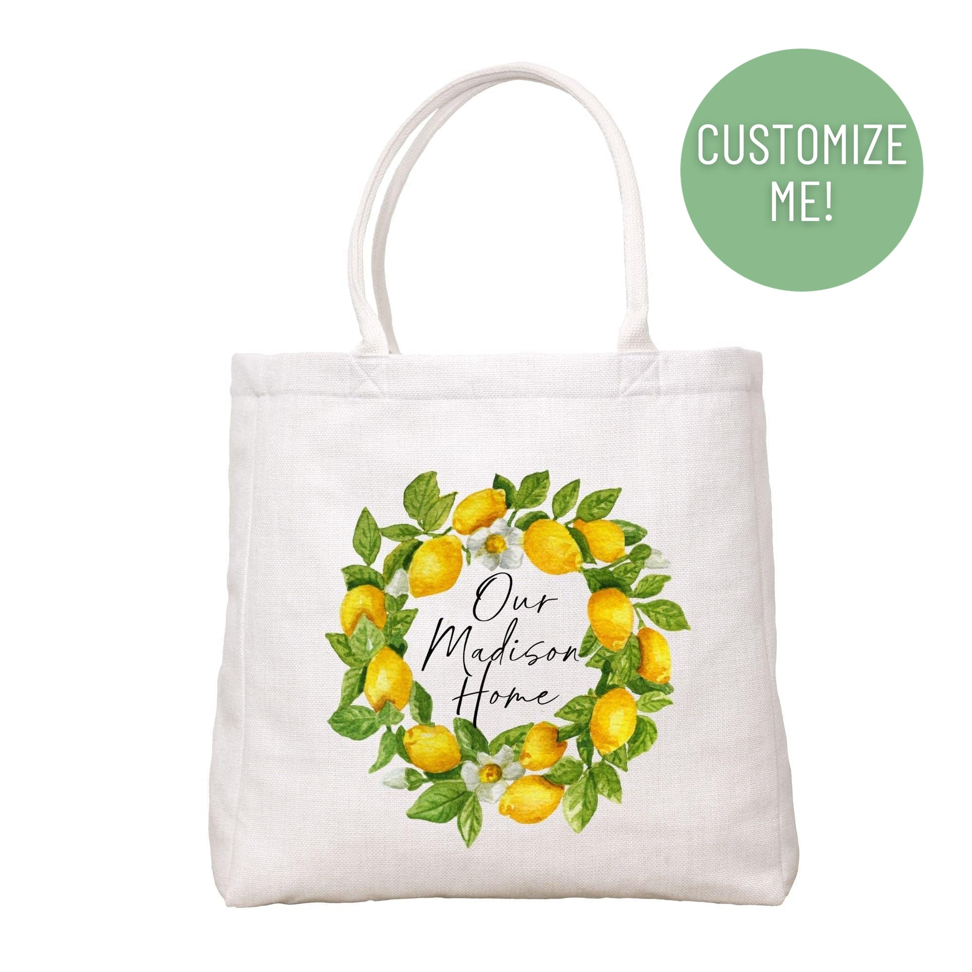 Lemon Wreath Tote Bag
