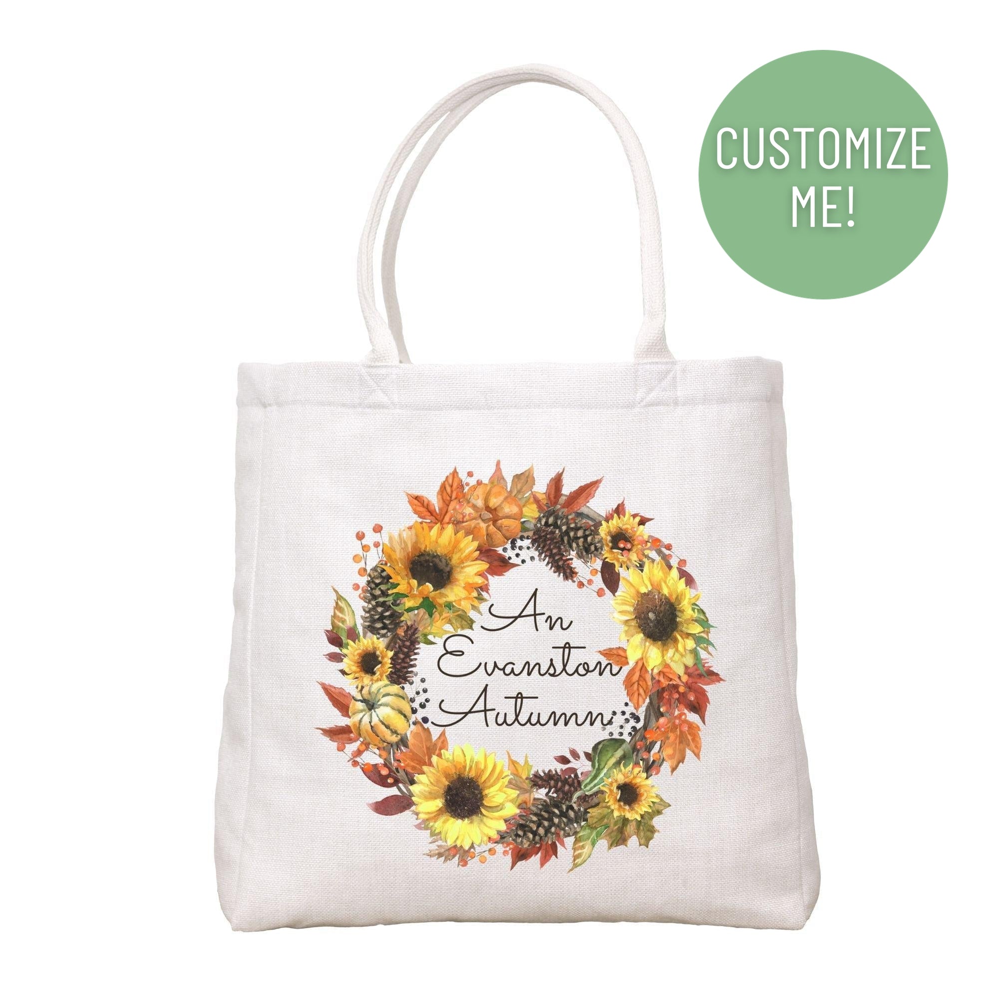 Sunflower Autumn Wreath Tote Bag